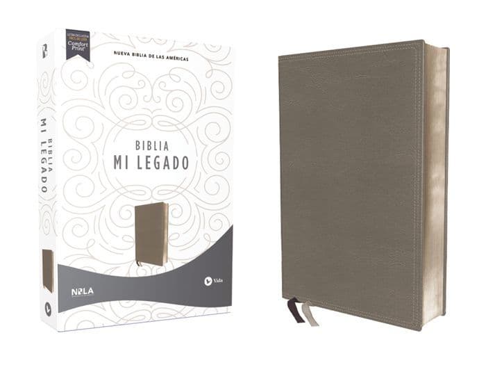 NBLA Biblia Mi Legado, Leathersoft, Gris, Una Columna, Interior a dos colores by Vida