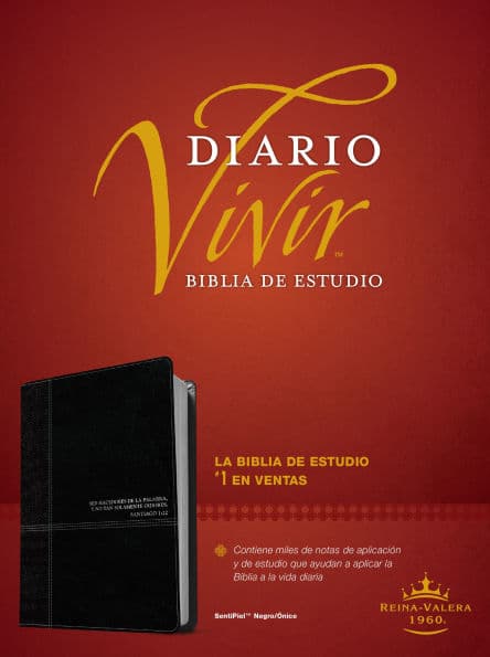 Biblia de estudio del diario vivir RVR60 (SentiPiel, Negro/Ónice, Letra Roja) by Tyndale