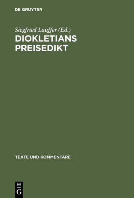 Diokletians Preisedikt by Siegfried Lauffer