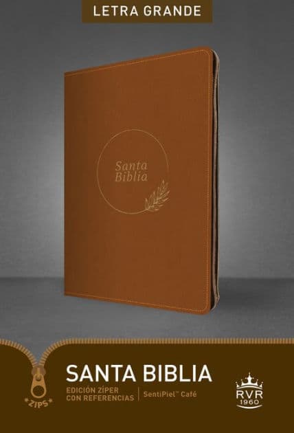 Santa Biblia RVR60, Edición zíper con referencias, letra grande (SentiPiel, Café, Letra Roja) by Tyndale Bible