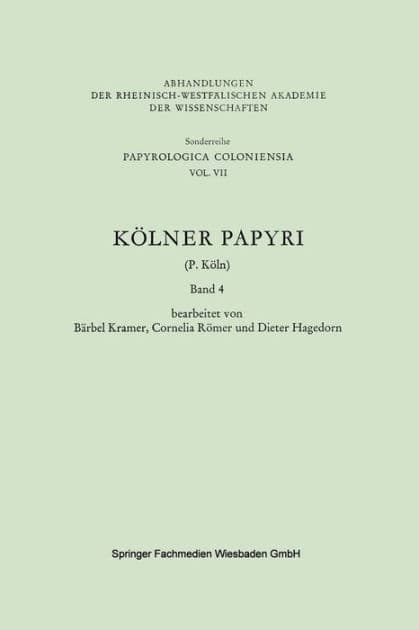 Kölner Papyri by P. Köln
