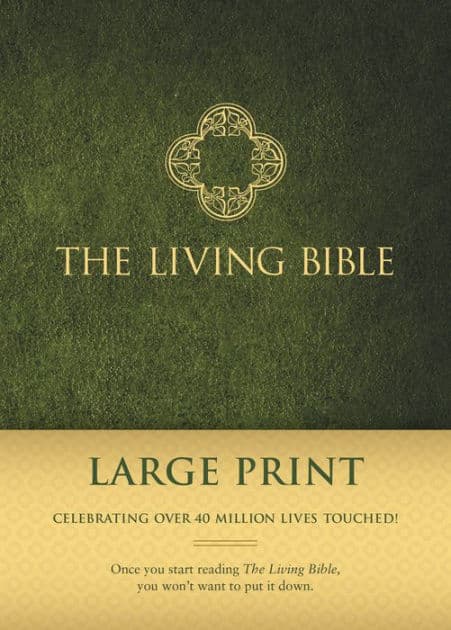 The Living Bible Large Print Edition (Hardcover, Green) by Tyndale