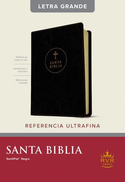 Santa Biblia RVR60, Edición de referencia ultrafina, letra grande (SentiPiel, Negro, Letra Roja) by Tyndale Bible