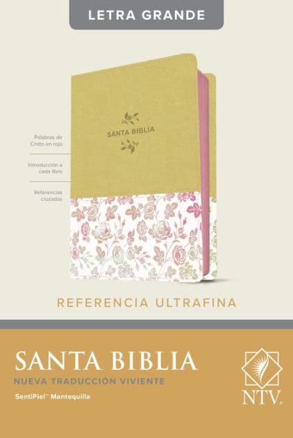Santa Biblia NTV, Edición de referencia ultrafina, letra grande (SentiPiel, Mantequilla, Letra Roja) by Tyndale