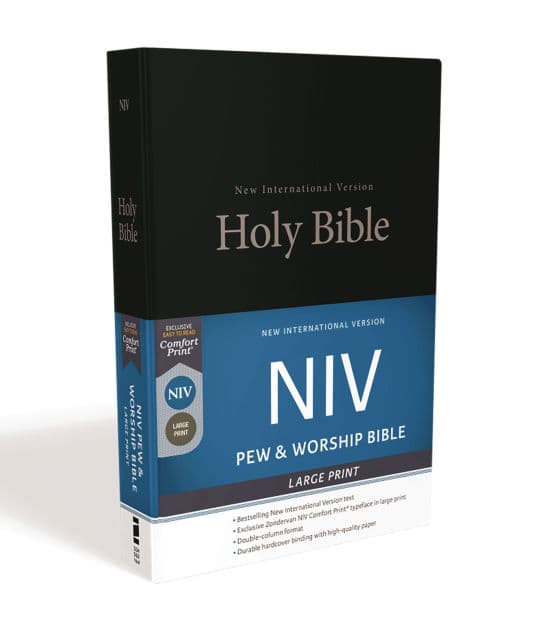 NIV, Church Bible (Pew Bible), Large Print, Hardcover, Black, Comfort Print by Zondervan