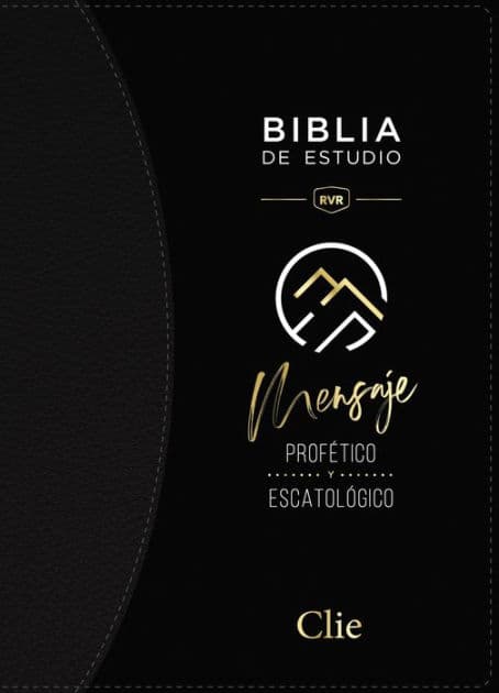 RVR, Biblia de Estudio del Mensaje Profético y Escatológico, Leathersoft, Negro, Interior a dos colores by Reina Valera Revisada