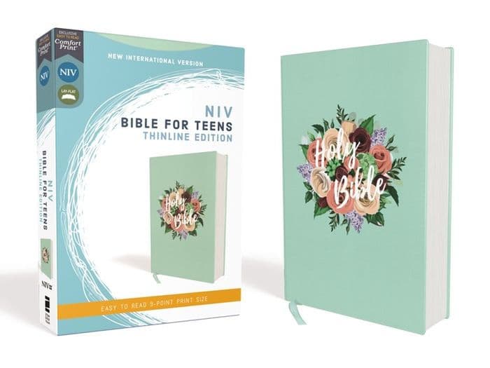 NIV, Bible for Teens, Thinline Edition, Cloth over Board, Floral, Red Letter, Comfort Print by Zondervan
