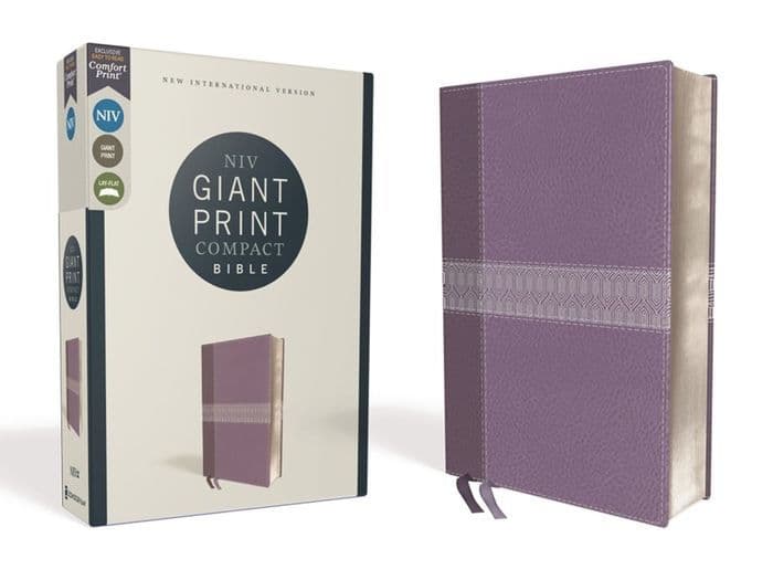NIV, Giant Print Compact Bible, Leathersoft, Purple, Red Letter, Comfort Print by Zondervan