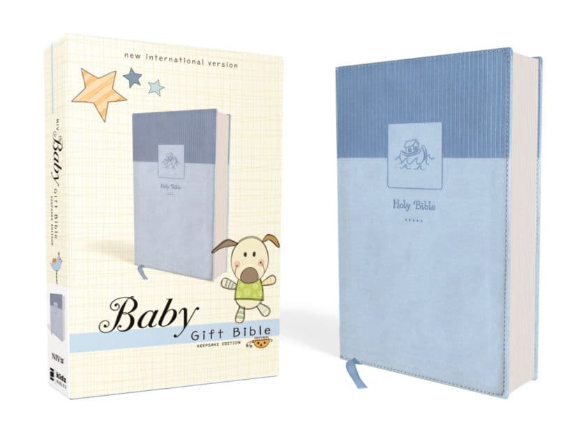 NIV, Baby Gift Bible, Holy Bible, Leathersoft, Blue, Red Letter, Comfort Print: Keepsake Edition by Zondervan