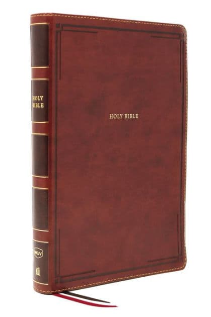 NKJV Holy Bible, Giant Print Thinline Bible, Brown Leathersoft, Red Letter, Comfort Print: New King James Version by Thomas Nelson