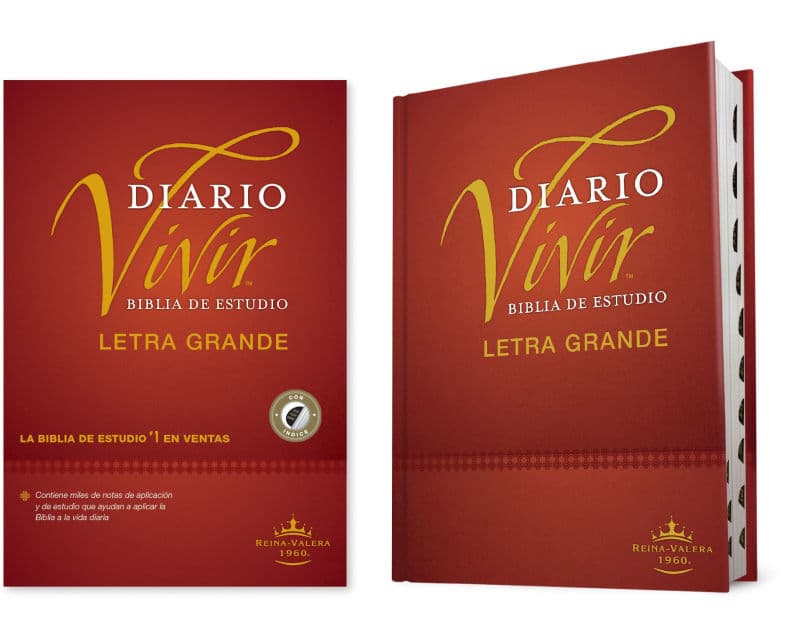 Biblia de estudio del diario vivir RVR60, letra grande (Tapa dura, Índice, Letra Roja) by Tyndale