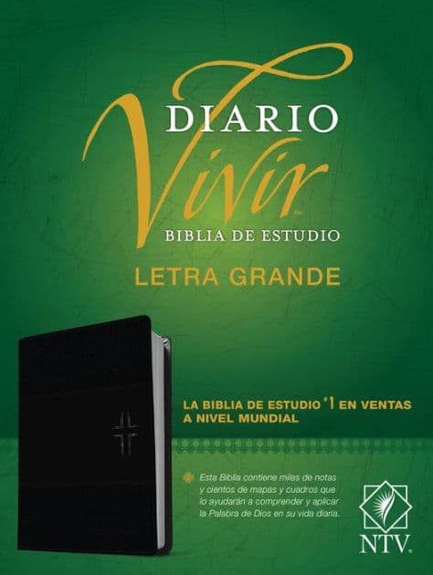 Biblia de estudio del diario vivir NTV, letra grande (SentiPiel, Negro/Ónice, Letra Roja) by Tyndale Bible
