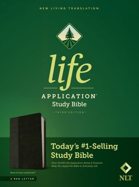 NLT Life Application Study Bible, Third Edition (LeatherLike, Black/Onyx, Red Letter) by Tyndale