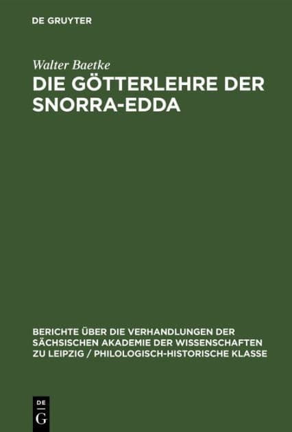 Die Götterlehre der Snorra-Edda by Walter Baetke