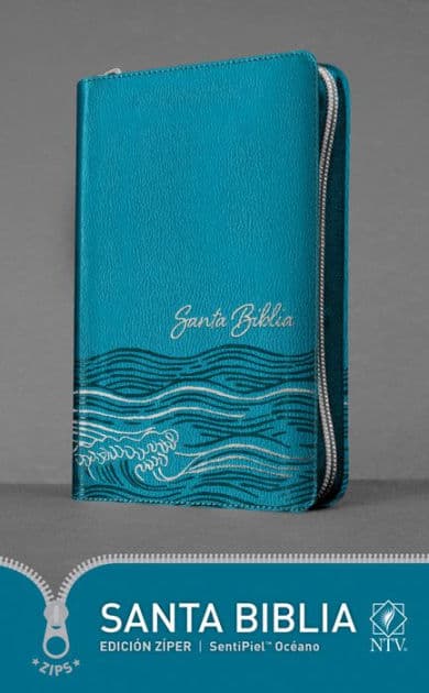 Santa Biblia NTV, Edición zíper, Océano (SentiPiel, Azul claro) by Tyndale