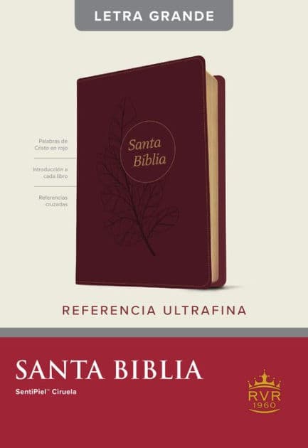 Santa Biblia RVR60, Edición de referencia ultrafina, letra grande (SentiPiel, Ciruela, Letra Roja) by Tyndale Bible