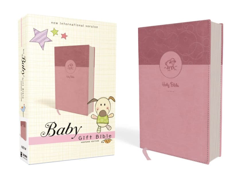 NIV, Baby Gift Bible, Holy Bible, Leathersoft, Pink, Red Letter, Comfort Print: Keepsake Edition by Zondervan