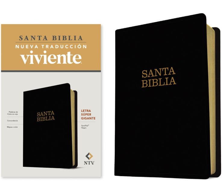 Santa Biblia NTV, letra súper gigante (SentiPiel, Negro, Letra Roja) by Tyndale