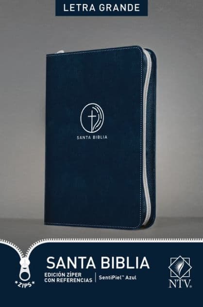 Santa Biblia NTV, Edición zíper con referencias, letra grande (SentiPiel, Azul, Índice) by Tyndale