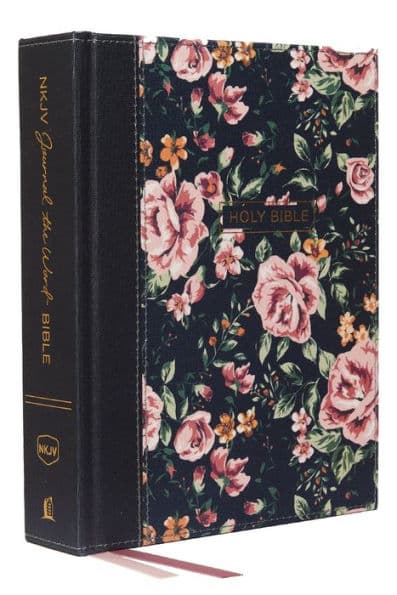 NKJV, Journal the Word Bible, Cloth over Board, Blue Floral, Red Letter, Comfort Print: Reflect, Journal, or Create Art Next to Your Favorite Verses by Thomas Nelson