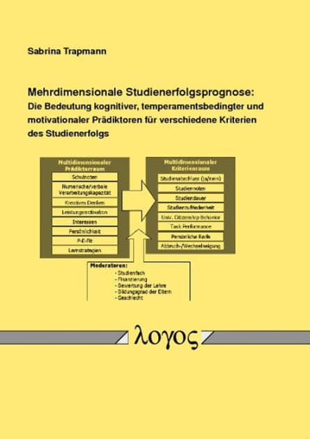 Mehrdimensionale Studienerfolgsprognose: Die Bedeutung kognitiver, temperamentsbedingter und motivationaler Pradiktoren fur verschiedene Kriterien des Studienerfolgs by Sabrina Trapmann