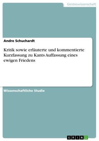 Kritik sowie erläuterte und kommentierte Kurzfassung zu Kants Auffassung eines ewigen Friedens by Andre Schuchardt