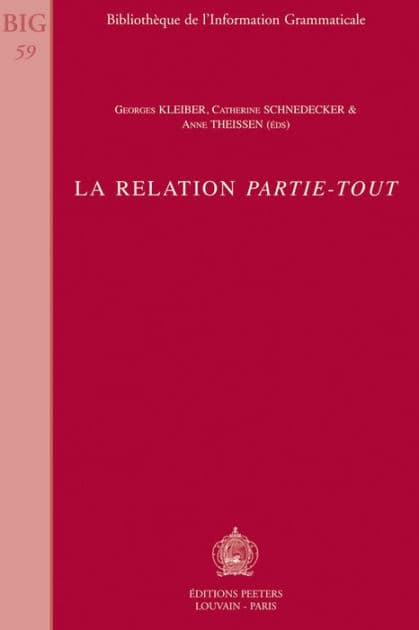 La relation Partie - Tout by G Kleiber