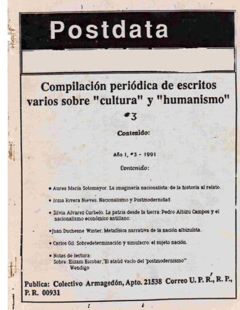 Postdata: Vol 1 Num 3 by Irma N Rivera Nieves