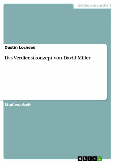 Das Verdienstkonzept von David Miller by Dustin Lochead