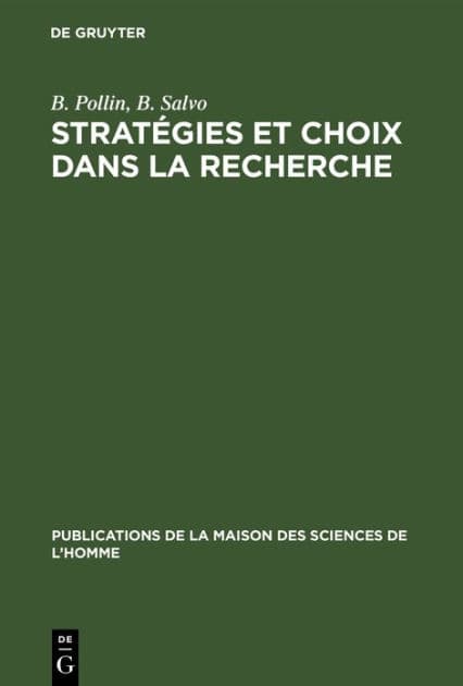 Stratégies et choix dans la recherche: Á propos des travaux sur le sommeil by G. Lemaine