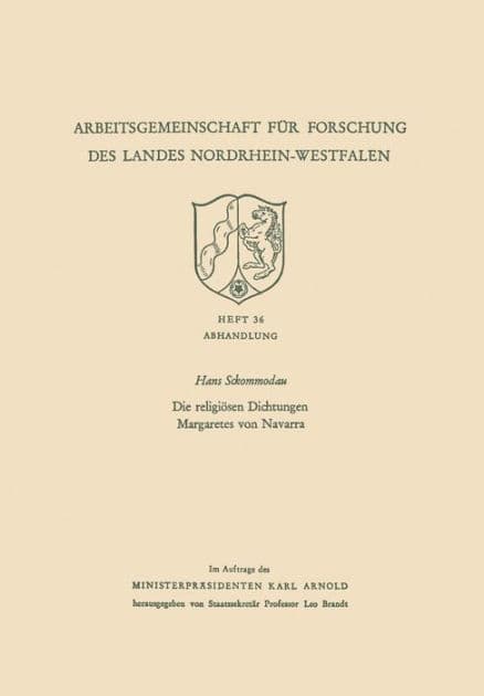 Die religiösen Dichtungen Margaretes von Navarra by Hans Sckommodau