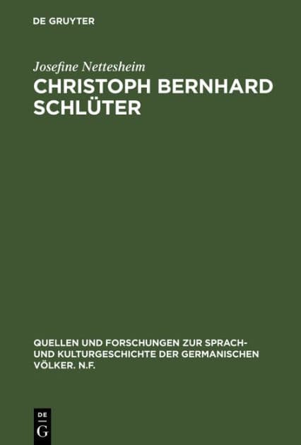 Christoph Bernhard Schlüter: Eine Gestalt des deutschen Biedermeier; dargestellt unter Benutzung neuer Quellen mit einem Anhang bisher unveröffentlichter Briefe von Schlüter by Josefine Nettesheim