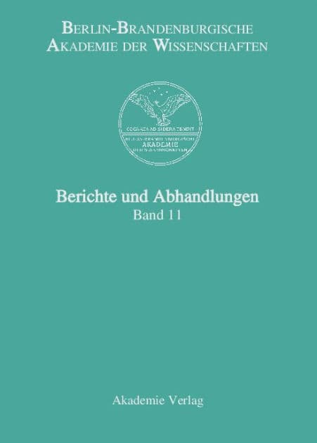 Band 11 by Berlin-Brandenburgische Akademie der Wissenschaften