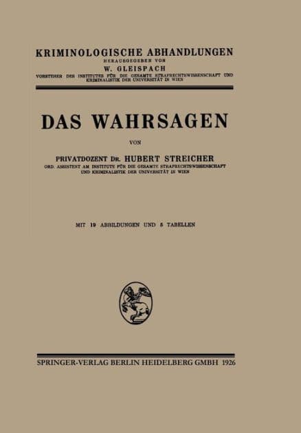 Das Wahrsagen by Hubert -J. Streicher