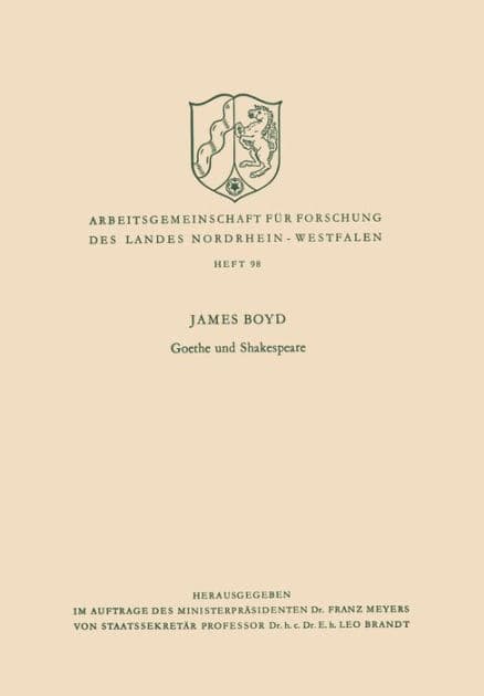 Goethe und Shakespeare by James Boyd