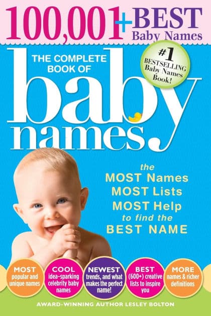 The Complete Book of Baby Names: The Most Names (100,001+), Most Unique Names, Most Idea-Generating Lists (600+) and the Most Help to Find the Perfect Name by Lesley Bolton