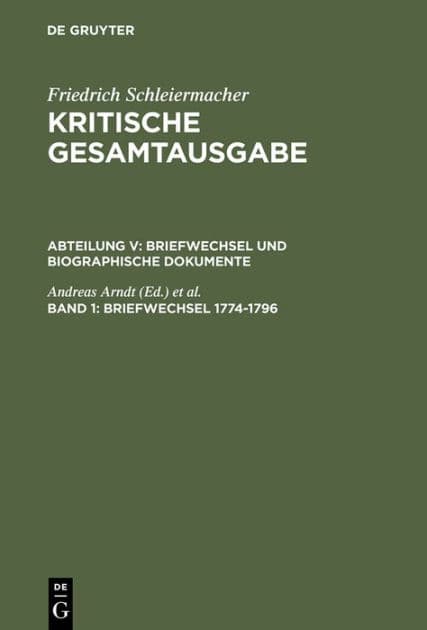 Briefwechsel 1774-1796: (Briefe 1-326) by Andreas Arndt