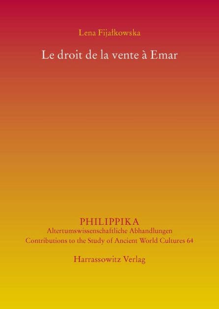 Le droit de la vente a Emar by Lena Fijalkowska