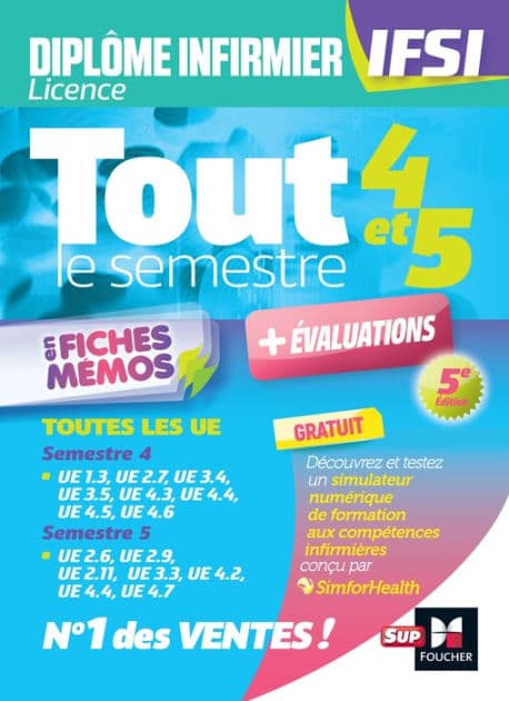 Tout le semestre 4 & 5 en fiches memos - DEI IFSI - 5e édition - Révision et entraînement by Kamel Abbadi