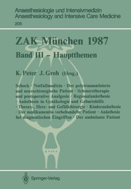 ZAK Mï¿½nchen 1987: Band III - Hauptthemen by K. Peter