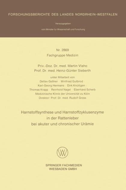 Harnstoffsynthese und Harnstoffzyklusenzyme in der Rattenleber bei akuter und chronischer Urämie by Martin Vlaho