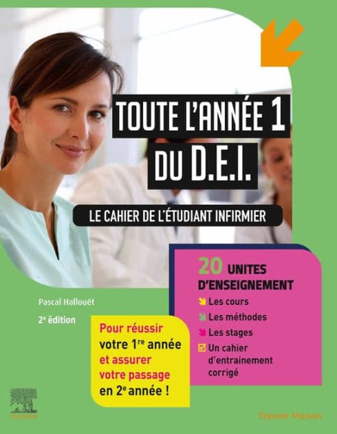 Toute l'année 1 du D.E.I. Le cahier de l'étudiant infirmier: 20 UE : Les cours - Les méthodes - Les stages - Les entraînements corrigés by Pascal Hallouët