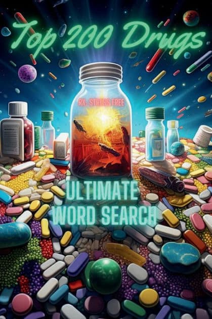Ultimate Top 200 Drugs Word Search: Pharmacology Activity Book and Study Aid by S. C. Stagg