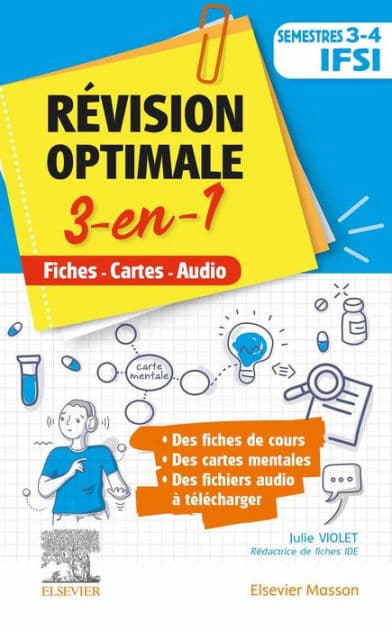 Révision optimale 3 en 1 _ Semestres 3 et 4 IFSI: Fiches-Cartes-Audio by Julie Violet
