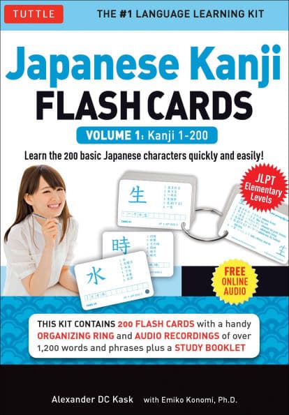 Japanese Kanji Flash Cards Kit Volume 1: Kanji 1-200: JLPT Beginning Level: Learn 200 Japanese Characters Including Native Speaker Audio, Sample Sentences & Compound Words by Alexander Kask