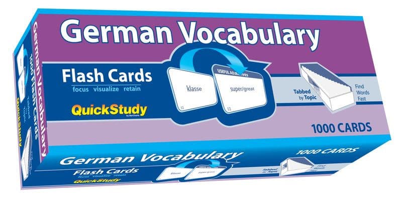 German Vocabulary 1000 Flash Cards: a QuickStudy Tool by BarCharts Publishing