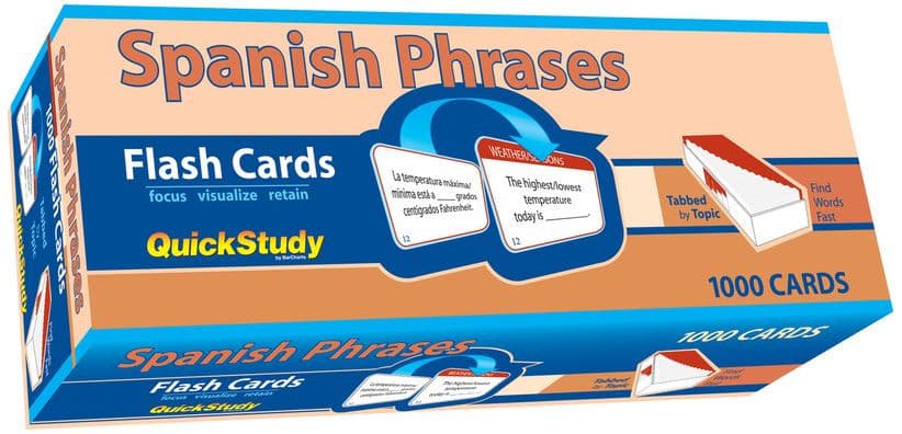 Spanish Phrases Flash Cards (1000 cards): a QuickStudy Reference Tool by Joseph Levy