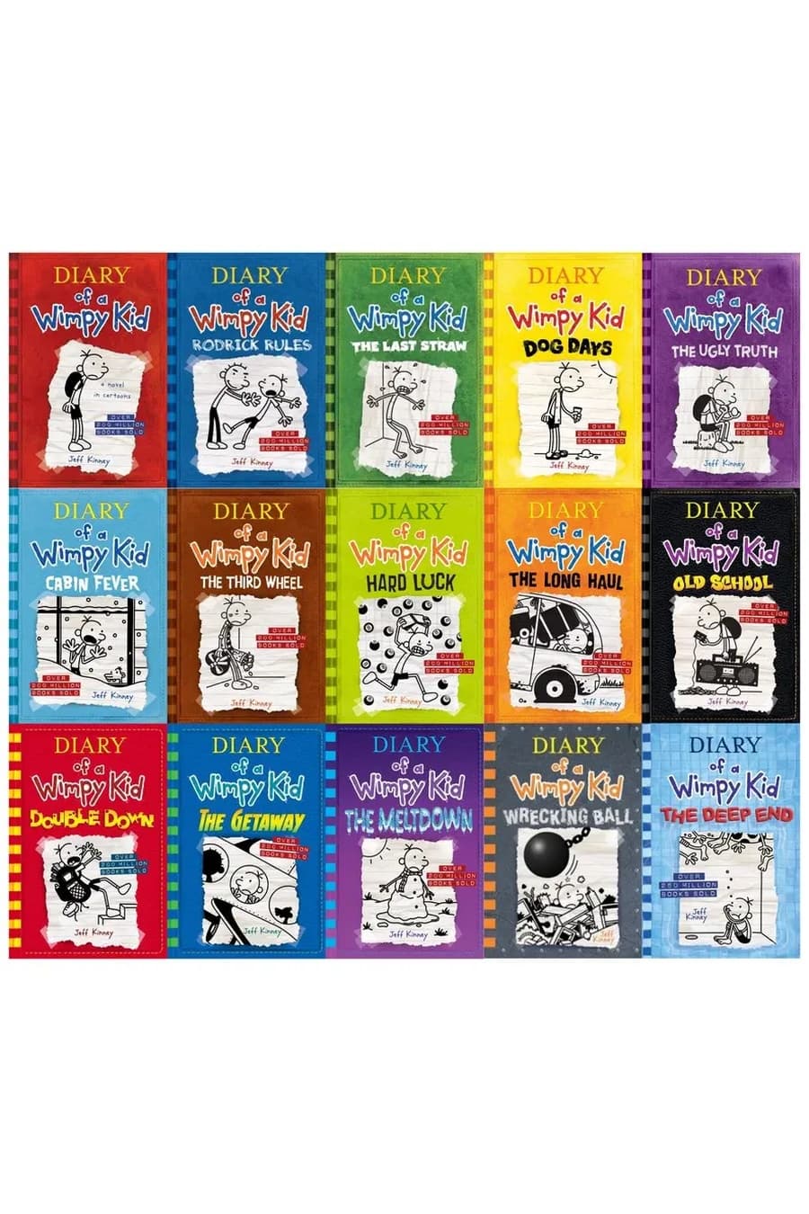 Jeff Kinney Diary of A Wimpy Kid Series Collection 1-15 Books Boxed Set by Jeff Kinney