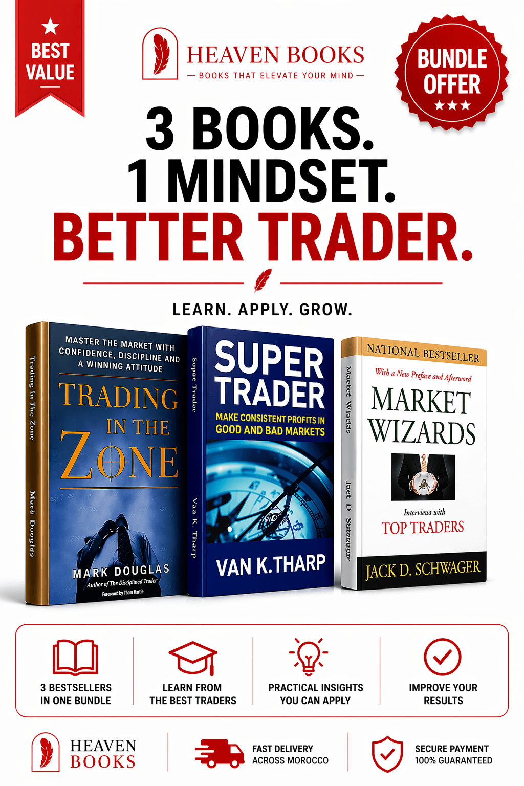Trading Books Bundle – Master Trading Mindset & Strategies (3 Best Sellers Pack) by Heaven books