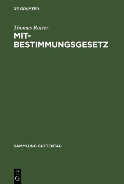 Mitbestimmungsgesetz: Kommentar